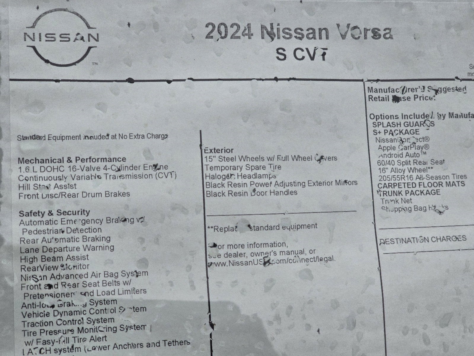 2024 Nissan Versa S Xtronic CVT® S