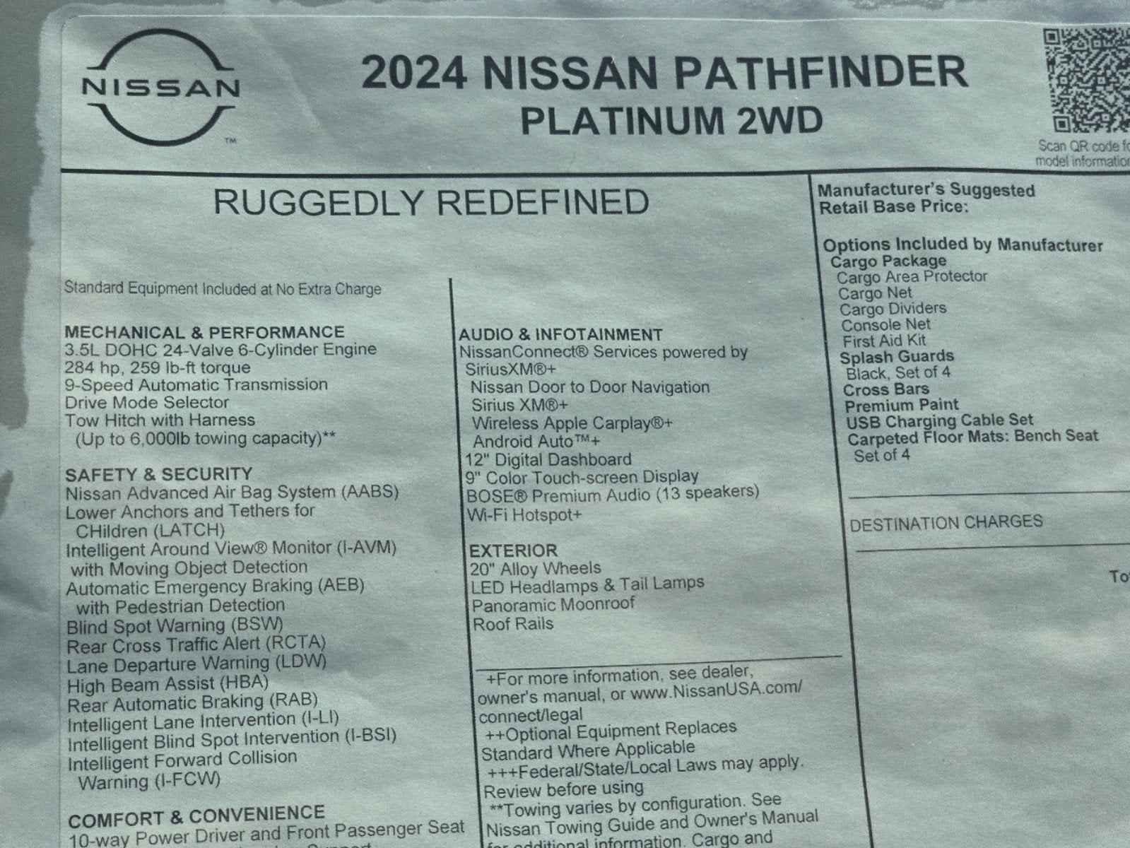2024 Nissan Pathfinder Platinum 2WD Platinum